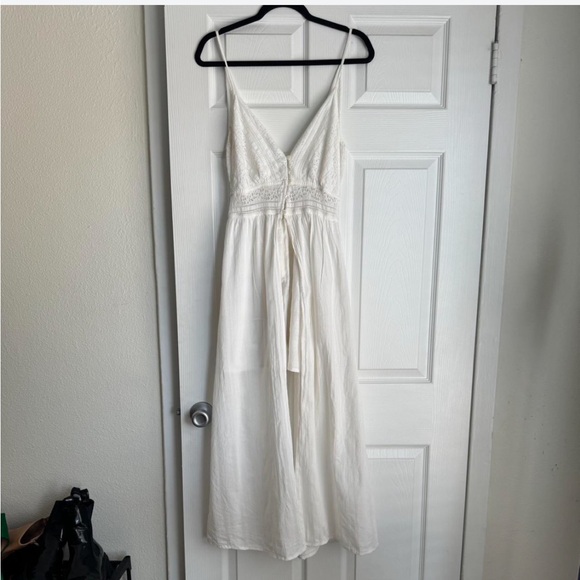 Zara Cream Cotton Lace Romper with Maxi Overlay – XS - Picture 1 of 7